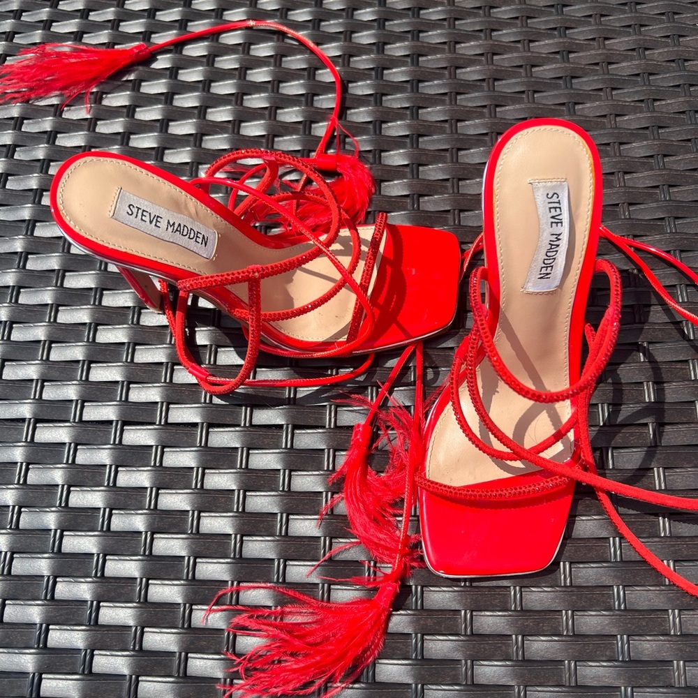 Steve Madden Red Strappy Heels